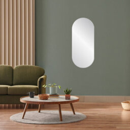 Nielsen Anderson Oval Pill Shaped Metal Large Wall Mirror, Silver, 80 X 40Cm - thumbnail 2