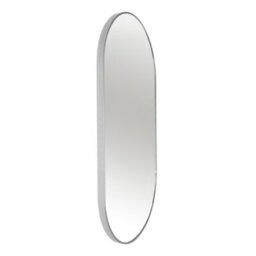 Nielsen Anderson Oval Pill Shaped Metal Large Wall Mirror, Silver, 80 X 40Cm - thumbnail 3