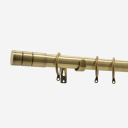 Antqiue Brass 28mm Barrel Fixed Length Metal Curtain Pole  260Cm - thumbnail 2