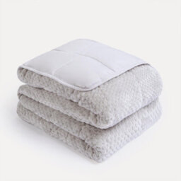 Ohs Waffle Fleece Weighted Blanket, Silver - 8Kg - thumbnail 5