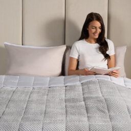 Ohs Waffle Fleece Weighted Blanket, Silver - 8Kg - thumbnail 1