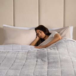 Ohs Waffle Fleece Weighted Blanket, Silver - 8Kg - thumbnail 2