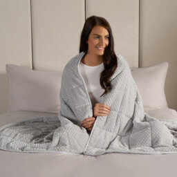 Ohs Waffle Fleece Weighted Blanket, Silver - 8Kg - thumbnail 3
