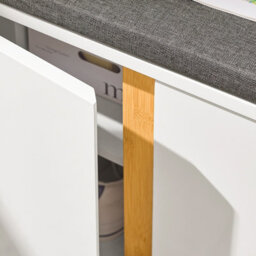 Sobuy Fsr117-W Shoe Storage Bench Shoe Rack With Seat Cushion - Large Capacity Cabinet With Adjustable Shelves,white - thumbnail 4