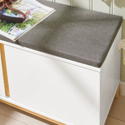 Sobuy Fsr117-W Shoe Storage Bench Shoe Rack With Seat Cushion - Large Capacity Cabinet With Adjustable Shelves,white - thumbnail 5