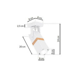 Milagro Vidar White Designer Ceiling Spot Lamp 1Xgu10 Hand Made Modernist Cuboid Design With Natural Wooden Inserts - thumbnail 7