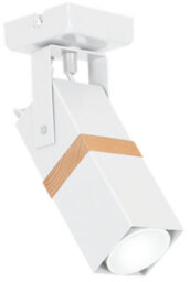 Milagro Vidar White Designer Ceiling Spot Lamp 1Xgu10 Hand Made Modernist Cuboid Design With Natural Wooden Inserts - thumbnail 8