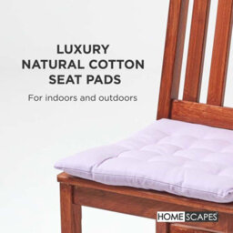 Homescapes Mauve Seat Pads 100% Cotton Chair Cushions 40X40 Cm, Set Of 4 Plain Chair Pads For Dining, Kitchen Garden Outdoor Use - thumbnail 2