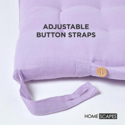 Homescapes Mauve Seat Pads 100% Cotton Chair Cushions 40X40 Cm, Set Of 4 Plain Chair Pads For Dining, Kitchen Garden Outdoor Use - thumbnail 5