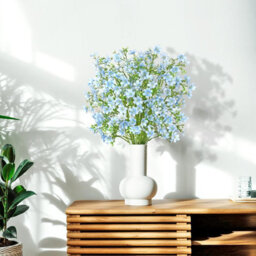 Artificial Flowers 8Pcs Loose Fake Flowers Long Stem Artificial Flower Outdoor Uv Resistant Artificial Plant (Light Blue - thumbnail 3