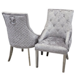 Stratus Interiors Bentley Upholstered Lion Knocker Dining Chair - Black Velvet - thumbnail 7