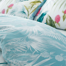 Catherine Lansfield Bedding Aruba Tropical Floral Reversible Single Duvet Cover Set With Pillowcase Green - thumbnail 4