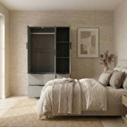 Urbn-Living Cedar Grey, Cedar Grey - Fuji 3 Door 4 Drawer Wardrobe - thumbnail 6