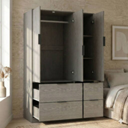 Urbn-Living Cedar Grey, Cedar Grey - Fuji 3 Door 4 Drawer Wardrobe - thumbnail 7