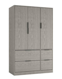 Urbn-Living Cedar Grey, Cedar Grey - Fuji 3 Door 4 Drawer Wardrobe - thumbnail 1