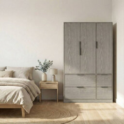 Urbn-Living Cedar Grey, Cedar Grey - Fuji 3 Door 4 Drawer Wardrobe - thumbnail 9