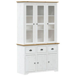 "Berkfield Classic Highborad ""bodo"" White And Brown 115.5X43X200.5Cm Solid Wood Pine" - thumbnail 1