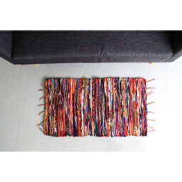 Colorful Handmade Velvet Rug 50X90Cm - Indian Cotton & Recycled Textile Rug - thumbnail 6