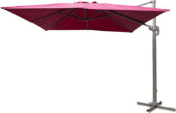 Shatchi 3M Burgundy Square Parasol With Cross Base And 77mm Aluminium Pole Sun Shade Garden Outdoor - thumbnail 1