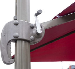 Shatchi 3M Burgundy Square Parasol With Cross Base And 77mm Aluminium Pole Sun Shade Garden Outdoor - thumbnail 5