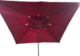 Shatchi 3M Burgundy Square Parasol With Cross Base And 77mm Aluminium Pole Sun Shade Garden Outdoor - thumbnail 4