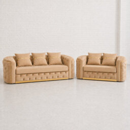 Ambassador Chesterfield Sofa Beige 3 Plus 2 Set