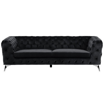 Beliani Sofa 3 Seater Sotra Velvet Black - image 1