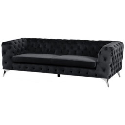 Beliani Sofa 3 Seater Sotra Velvet Black - thumbnail 4