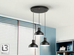 Luminosa Lighting Luminosa Irias Cluster Pendant Ceiling Light Black, Copper 3Xe27 - Uk Stock