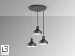 Luminosa Lighting Luminosa Irias Cluster Pendant Ceiling Light Black, Copper 3Xe27 - Uk Stock - thumbnail 4