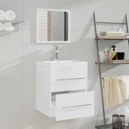 Berkfield Bathroom Cabinet With Mirror White 41X38.5X48 Cm Engineered Wood - thumbnail 3
