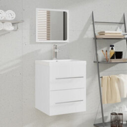 Berkfield Bathroom Cabinet With Mirror White 41X38.5X48 Cm Engineered Wood