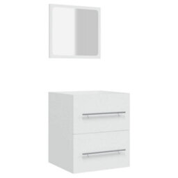 Berkfield Bathroom Cabinet With Mirror White 41X38.5X48 Cm Engineered Wood - thumbnail 2