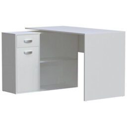 Lassic Vida Designs Longton White Adjustable L-Shaped Computer Desk With Shelves, Drawer And Door - thumbnail 9