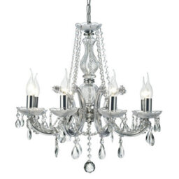 Luminosa Lighting Luminosa Gabrielle Chandelier Acrylic Sconce & Glass Crystal Droplets 8 Light E14 Polished Chrome Finish - thumbnail 1