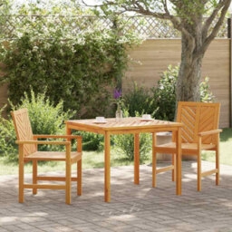 Berkfield Garden Dining Set 3 Pcs Brown 90 X 90 X 74 Cm Solid Acacia Wood - thumbnail 1