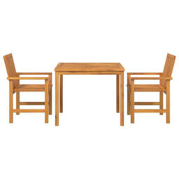 Berkfield Garden Dining Set 3 Pcs Brown 90 X 90 X 74 Cm Solid Acacia Wood - thumbnail 7