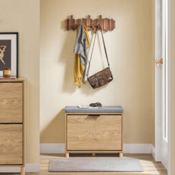 Sobuy Fsr199-N,shoe Storage Bench Seat Wooden Shoe Rack Cabinet Flip Drawer,padded Cushion,wood Veneer - thumbnail 5