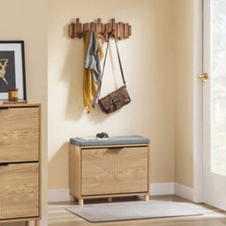Sobuy Fsr199-N,shoe Storage Bench Seat Wooden Shoe Rack Cabinet Flip Drawer,padded Cushion,wood Veneer - thumbnail 7