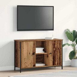 Berkfield Modern Tv Cabinet Artisan Oak 101X35X65 Cm Engineered Wood And Steel - thumbnail 2