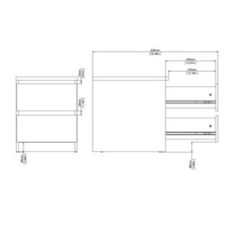 Wyld Haus Budapest Bedside Table Concrete Effect & Matt White, 2 Drawers - thumbnail 9