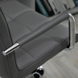 Vinsetto Mid Back Home Office Chair Swivel Computer Chair With Armrests, Grey - thumbnail 7