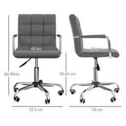 Vinsetto Mid Back Home Office Chair Swivel Computer Chair With Armrests, Grey - thumbnail 3