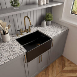 London Sink Company Belfast 595mm 1-Bowl Matt Copper Ceramic Sit-On Kitchen Sink, Waste Supplied, 10 Year Guarantee - thumbnail 2