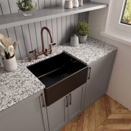 London Sink Company Belfast 595mm 1-Bowl Matt Copper Ceramic Sit-On Kitchen Sink, Waste Supplied, 10 Year Guarantee - thumbnail 6