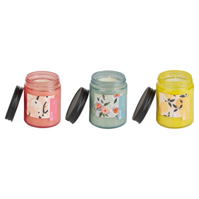 Beliani Set Of 3 Scented Candles Fruity Bloom Soy Wax Oriental Notes Herb Notes Floral Notes - image 1