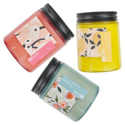 Beliani Set Of 3 Scented Candles Fruity Bloom Soy Wax Oriental Notes Herb Notes Floral Notes - thumbnail 4