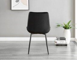 Furniturebox Uk Leonardo Black Leg Glass Dining Table & 6 Black Pesaro Black Leg Chairs - thumbnail 7