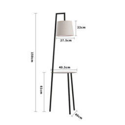 Darphe Modern Minimalist Tray Floor Lamp,living Room Floor Lamp With Side Table,linen Lampshade And Foot Switch - thumbnail 9