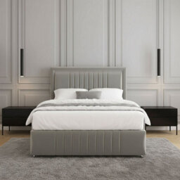 REGIONAL FURNISHINGS Silver Plush Velvet Upholstered Divan Bed Set 24Inch Headboard & Footboard 2Drawers Footend & No Mattress In 4Ft 4Ft6 5Ft 6Ft - thumbnail 3